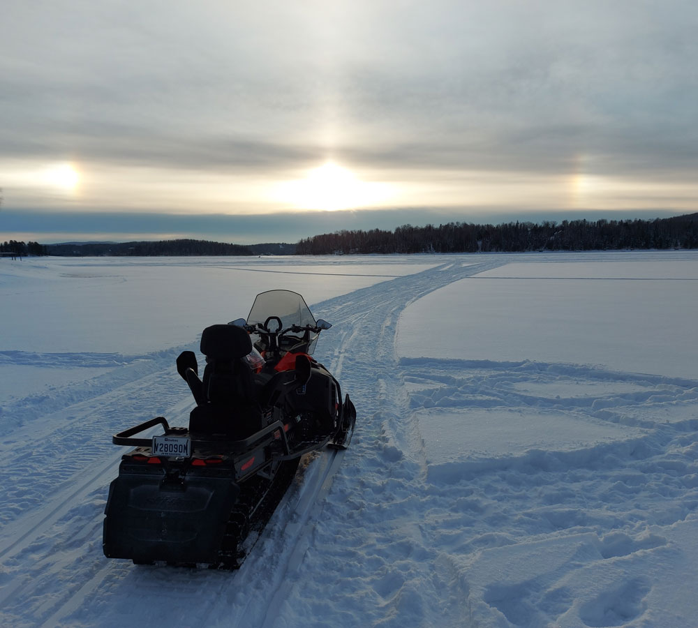 Winter activities snowmobile